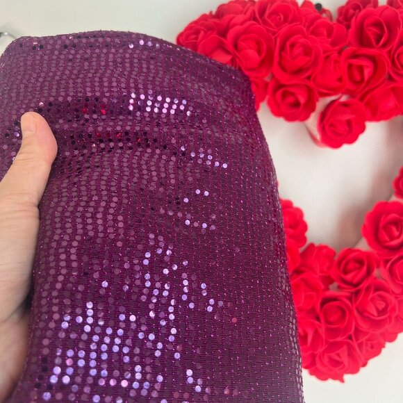 Vince Camuto Metallic Knit Flutter Bell Sleeve Top MEDIUM Arresting Plum - Picture 8 of 8